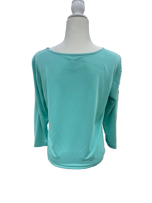 Multiples Cooling Effect Soft Knit Top - Seafoam
