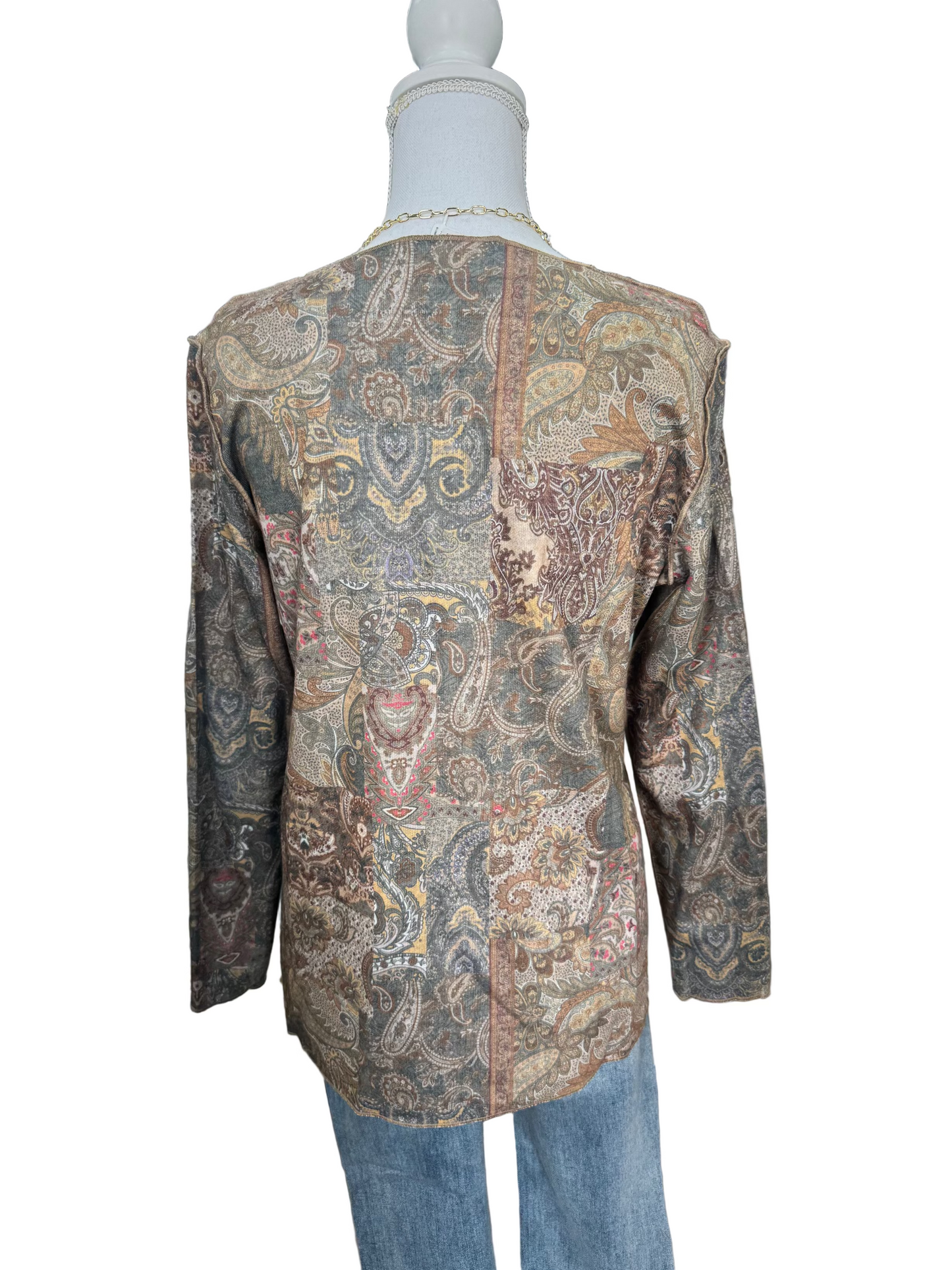 Ali Miles Reversible Printed Knit Pop-Over Tunic