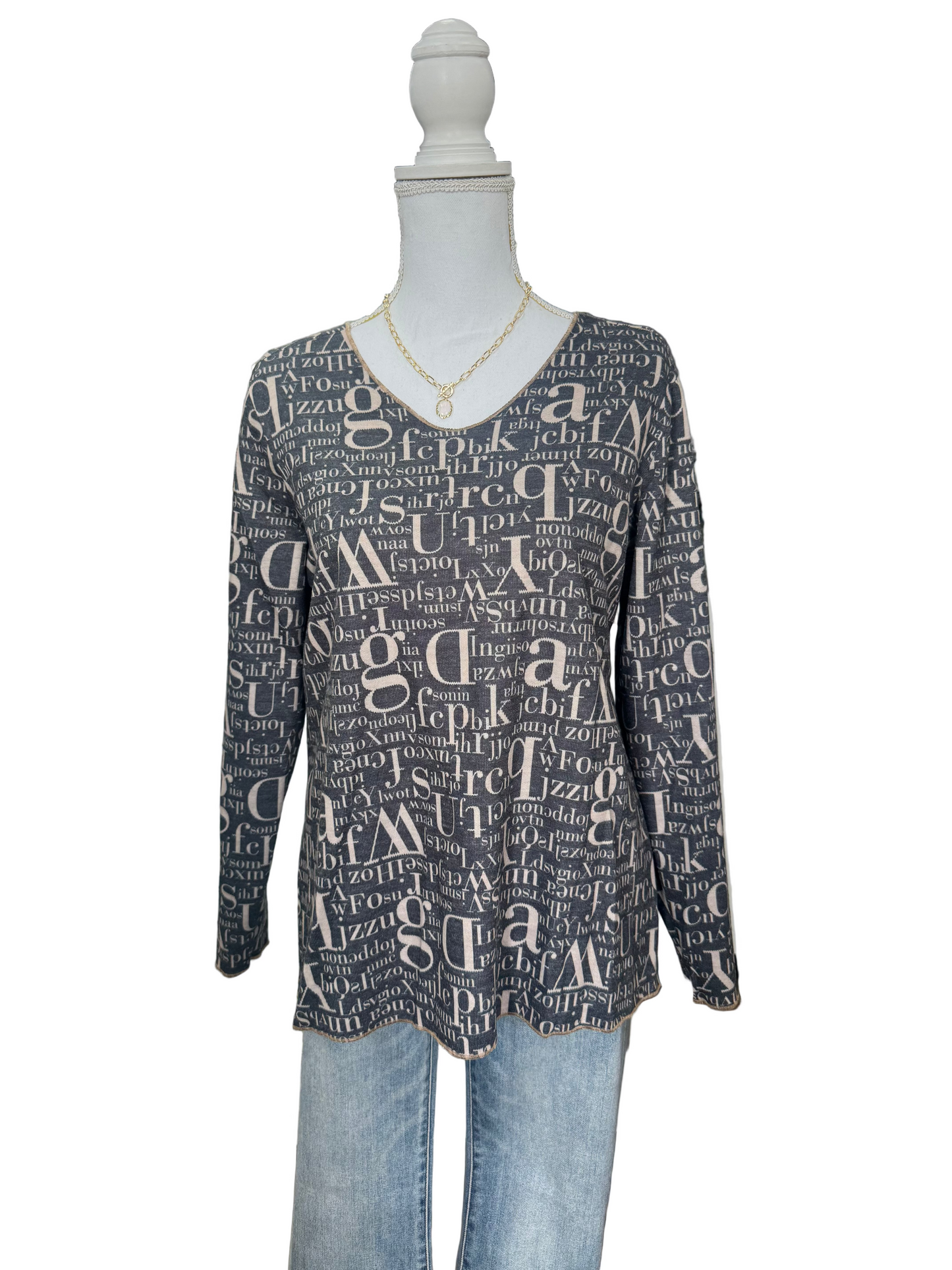 Ali Miles Reversible Printed Knit Pop-Over Tunic