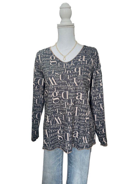 Ali Miles Reversible Printed Knit Pop-Over Tunic