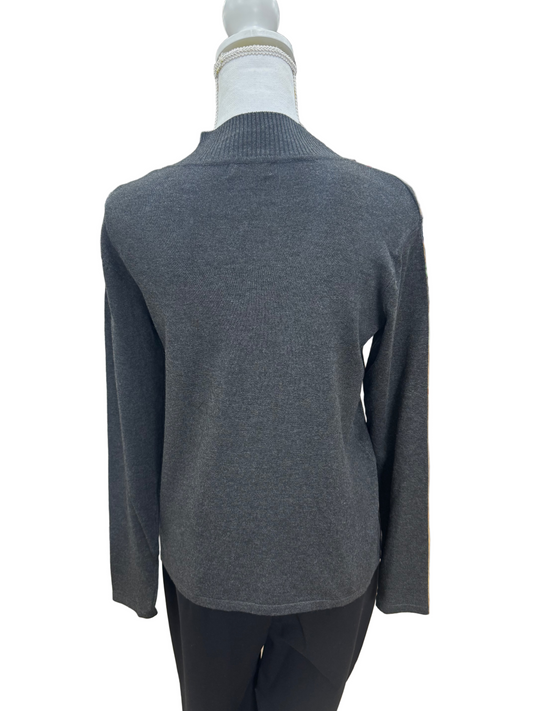 Multiples Grey Knit Turtleneck Sweater