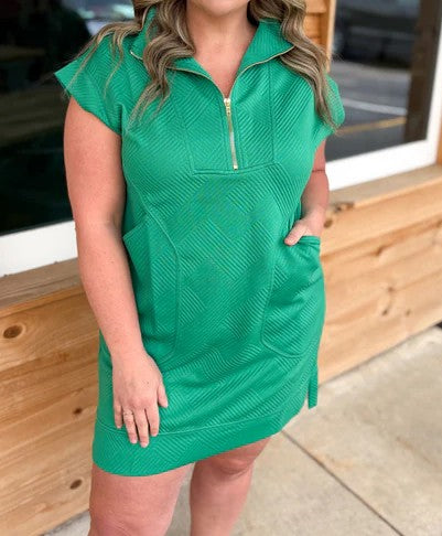 Jacquard Quarter Zip Dress