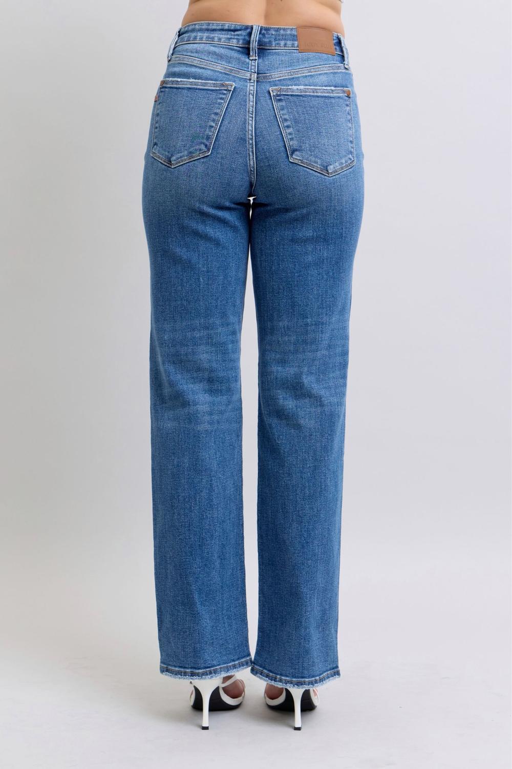 V-Front Vintage Wash Straight Denim