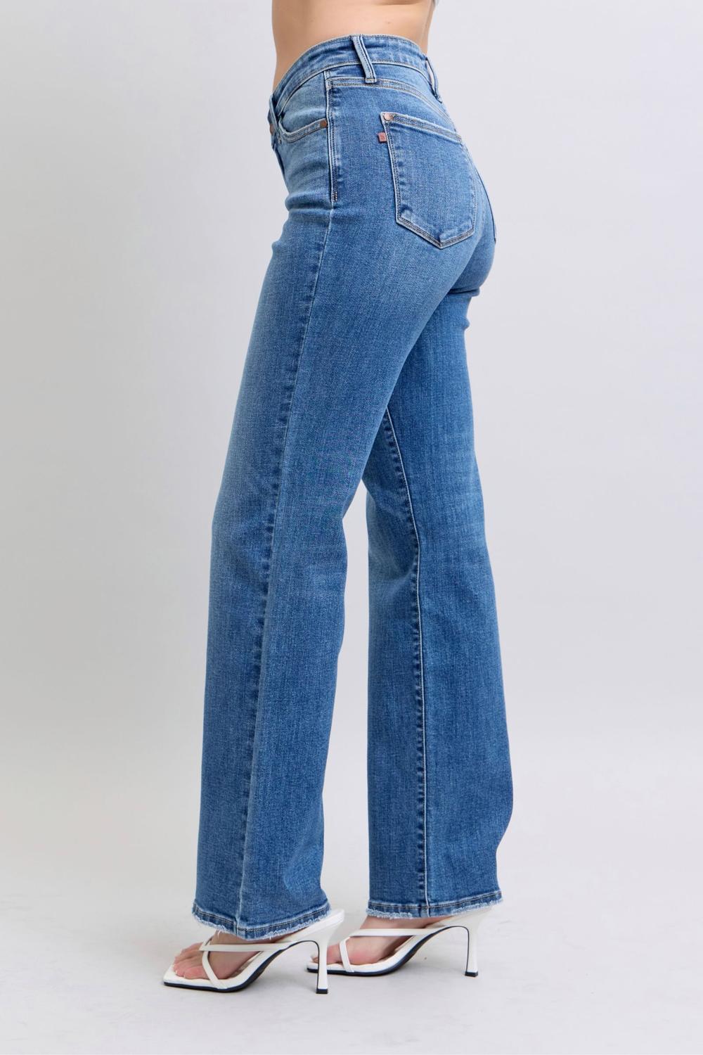 V-Front Vintage Wash Straight Denim