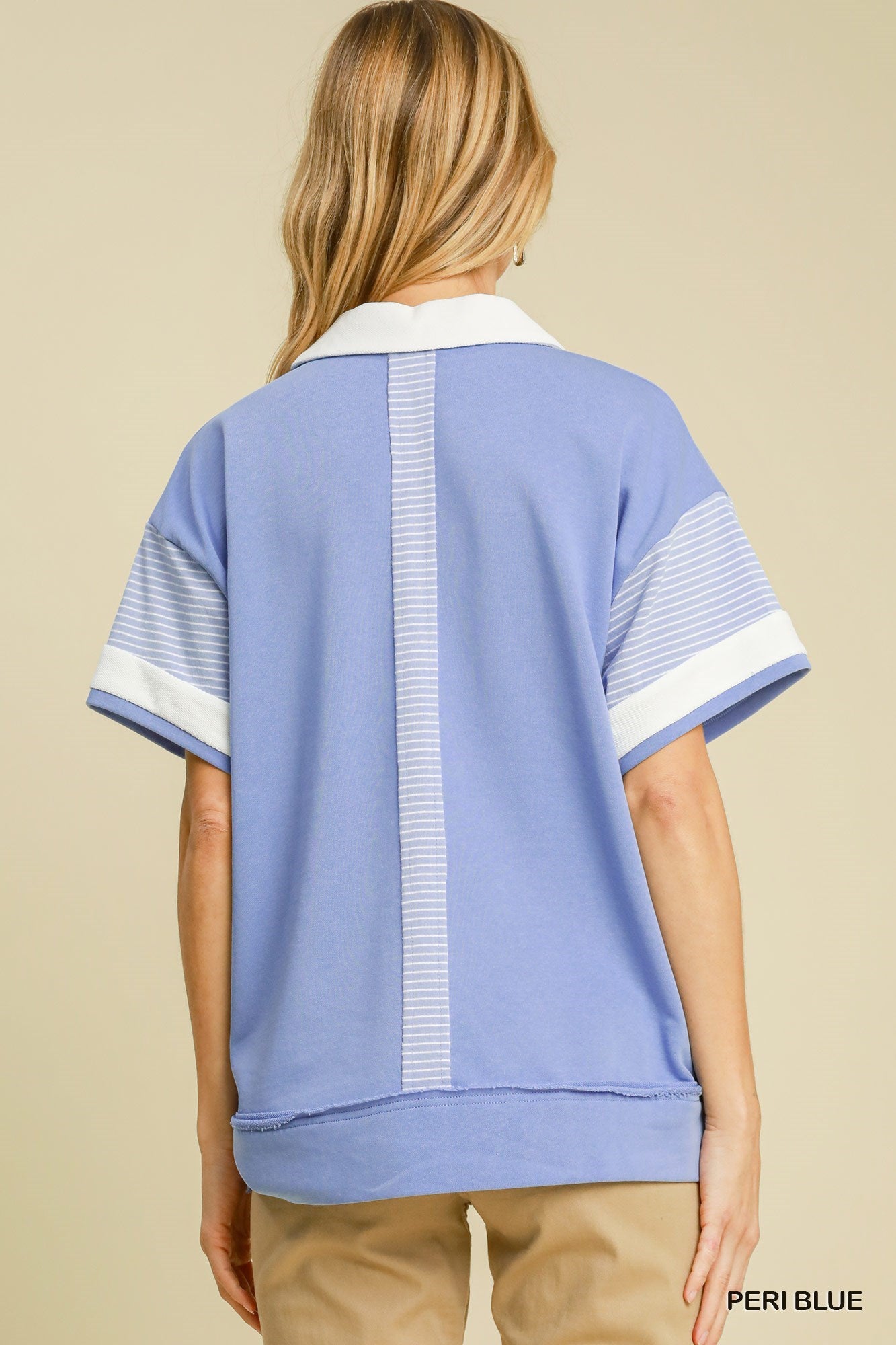 Solid & Stripe Mixed Contrast Top