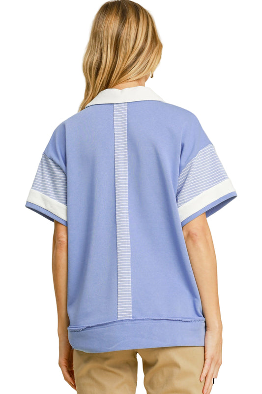 Solid & Stripe Mixed Contrast Top