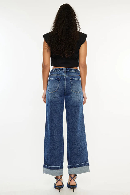 -Sally High Rise Wide Leg Jeans