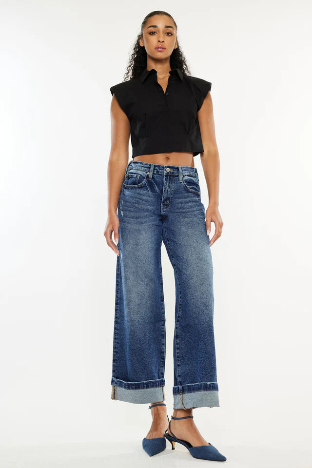 -Sally High Rise Wide Leg Jeans