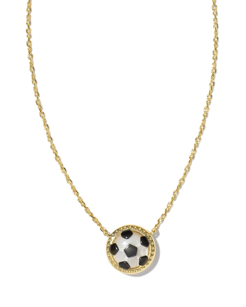 Soccer Short Pendant Necklace in Ivory Mother-of-Pearl