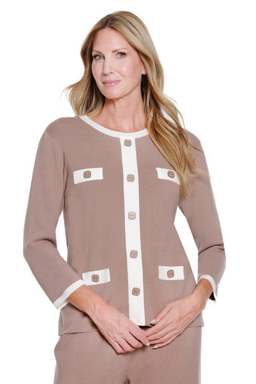 Sandstone Button Knit