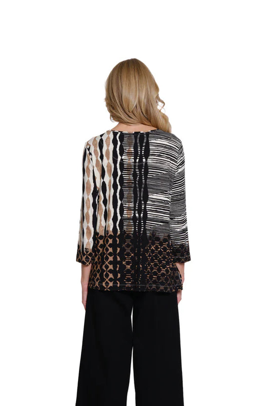 Multiples Embellished Panel Knit Top - Multi