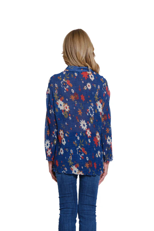 Multiples Pleated Printed Shirt - Multi