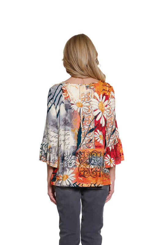 Multiples Embellished Bateau Neck Knit Top - Multi