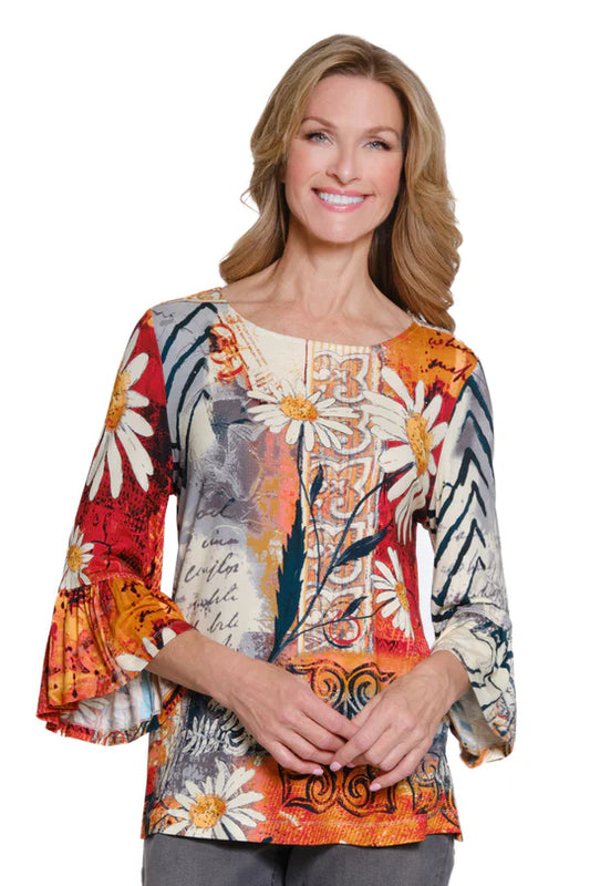 Multiples Embellished Bateau Neck Knit Top - Multi