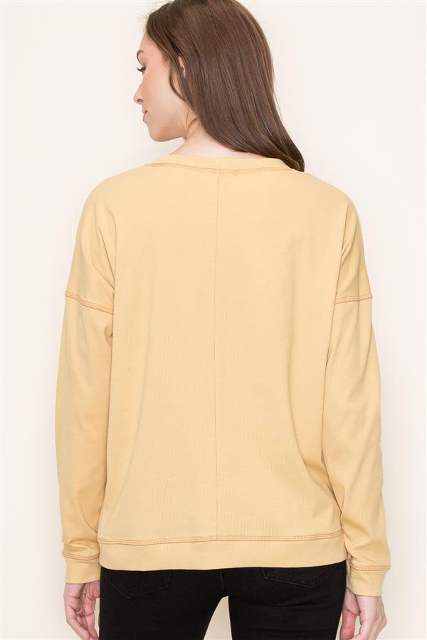 Long Sleeve Stretch Shirt- Mustard