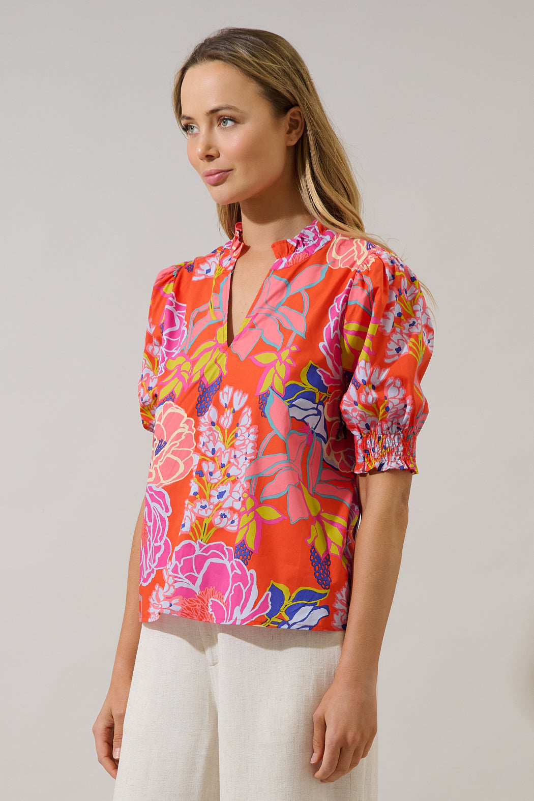 Reign Split Neck Blouse