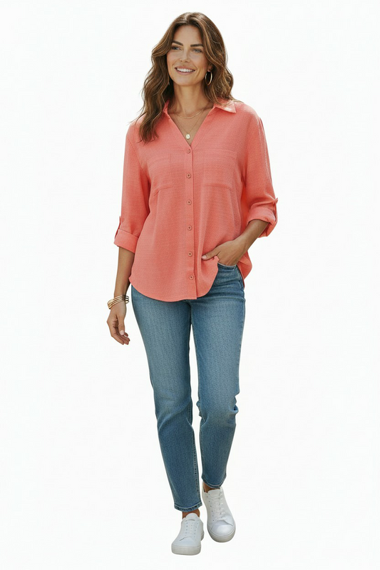 Sunset Coral Blouse