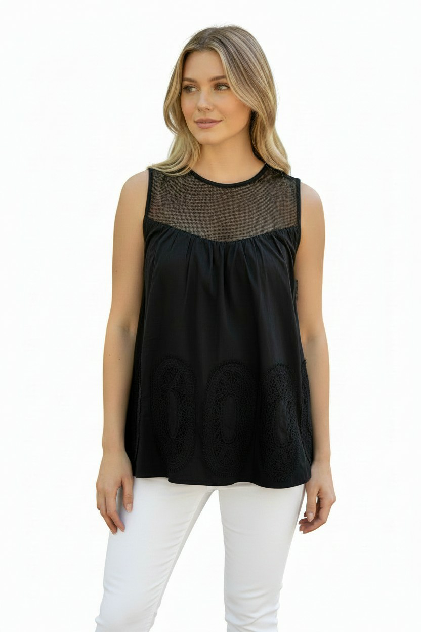 Black Daisy Blouse