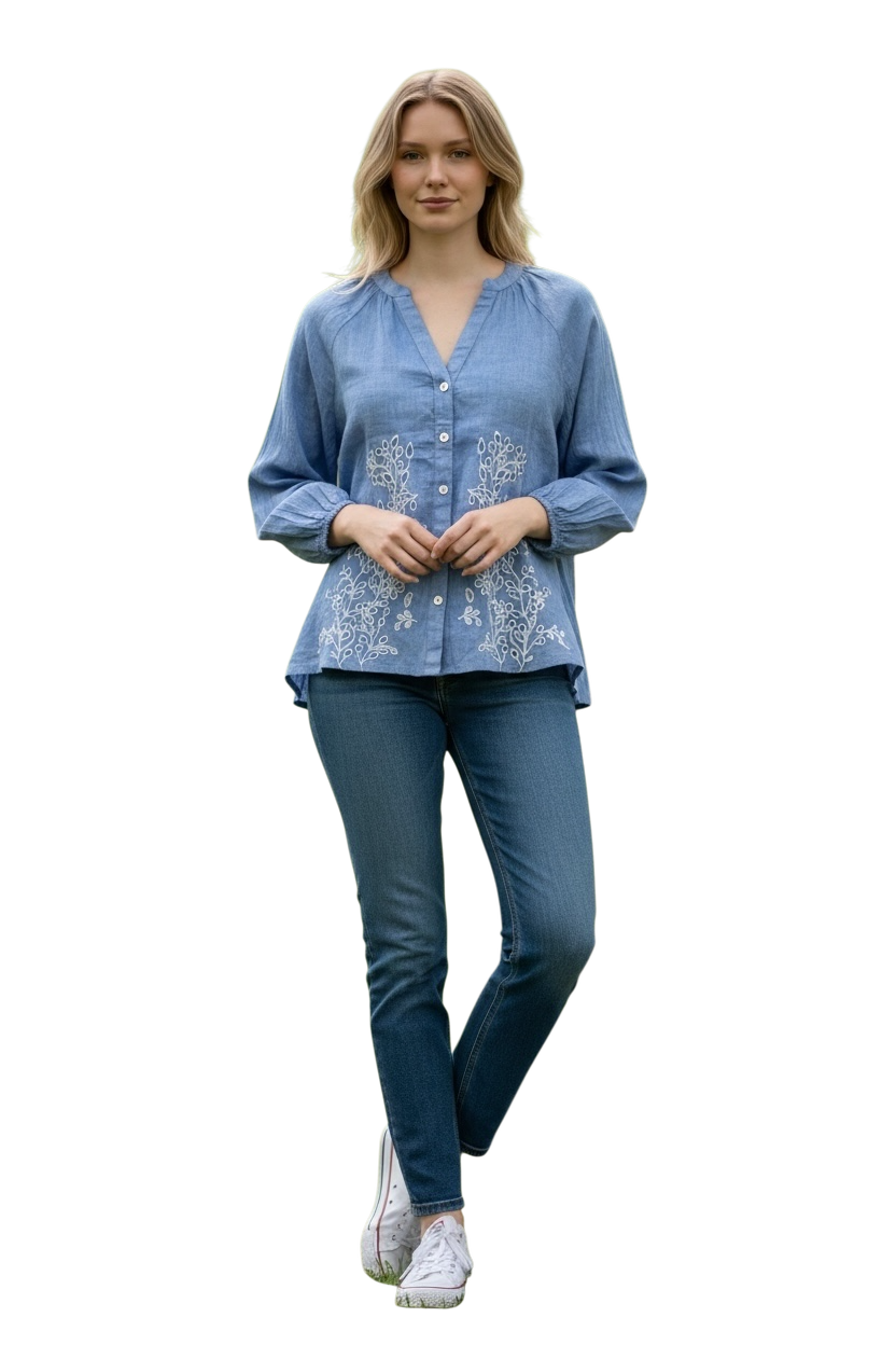 Blouse with Lace Bottom