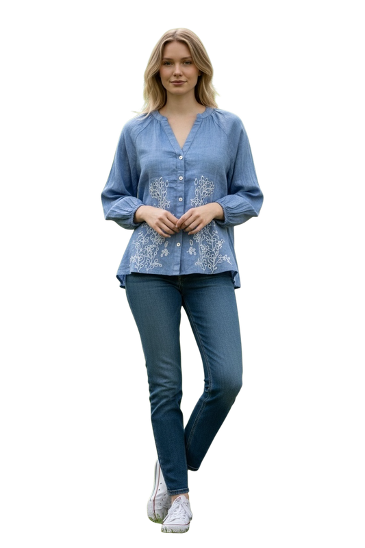 Blouse with Lace Bottom