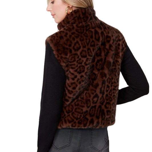Renuar Chesnut Knit Vest - Leopard