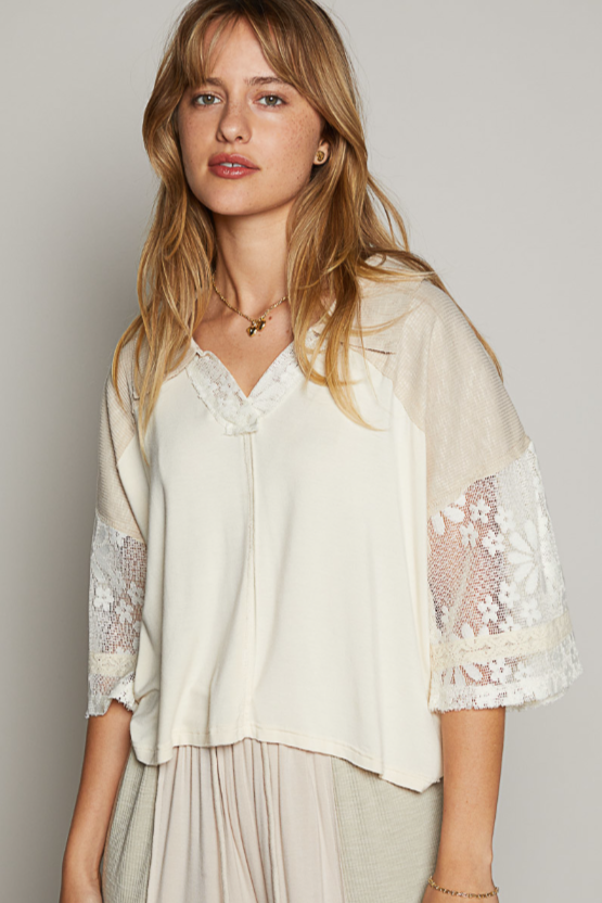 The Judit Crochet Sleeve Blouse