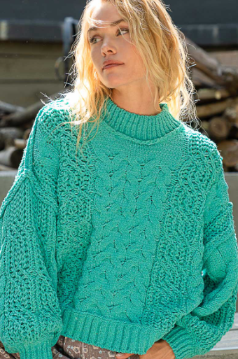 Jungle Green Knitted Sweater