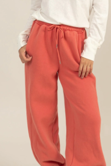 Mineral Wash Frenh Terry Joggers - Coral