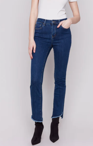 +Bootcut Jeans with Asymmetrical Hem