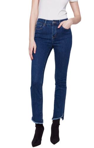 +Bootcut Jeans with Asymmetrical Hem