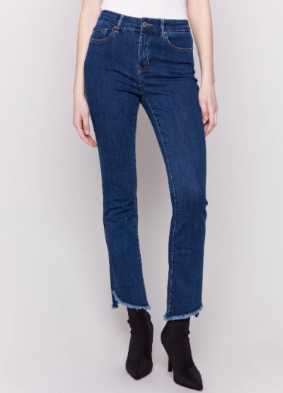 +Bootcut Jeans with Asymmetrical Hem