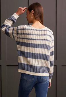 Wear 2 Ways Stripped Knitted Sweater