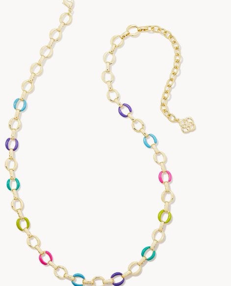 !Kelsey Gold Chain Necklace in Multi Mix