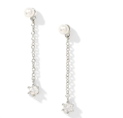 !Kendra Scott Leighton Pearl Linear Earrings