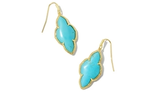 !Kendra Scott - Abbie Drop Earrings - GOLD VARIEGATED TURQUOISE