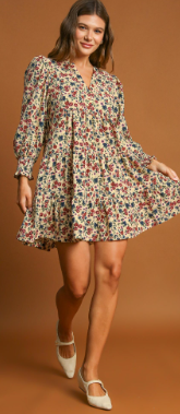 +Floral Corduroy Dress