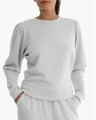 Pleated Puff Sleeve Sweatshirt