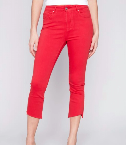 Stretch Twill Cropped Pant In Cherry