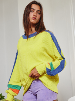 COLOR-BLOCK DETAIL OVERSIZED TOP