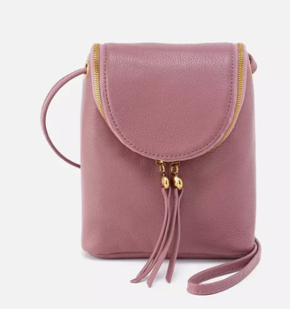 Fern Crossbody in Pebbled Leather - Mauve