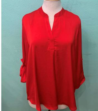 RENUAR air flow split v neck blouse