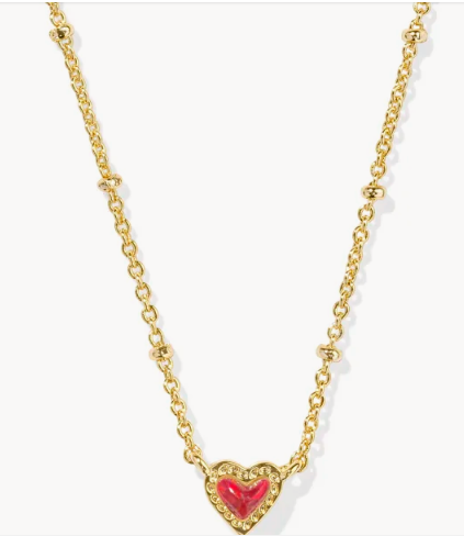 Mini Ari Heart Gold Satellite Short Pendant Necklace