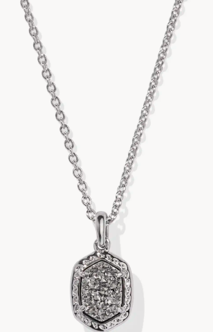 Daphne Silver Framed Short Pendant Necklace