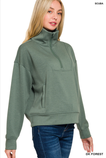 Scuba half zip pullover