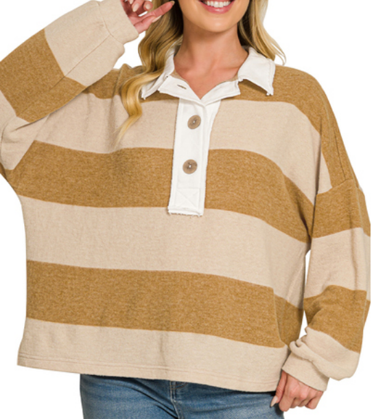 Cozy Hacci Stripe Pullover
