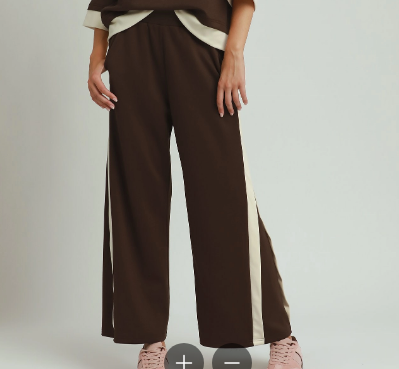 Chocolate Brown Contrast Side Stripe Pants