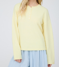 Classic Button Henley Knit Top