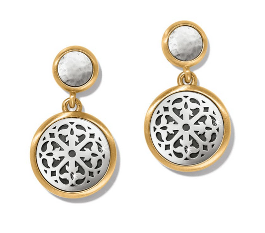 Ferrara Two Tone Luce Post Drop Earrings