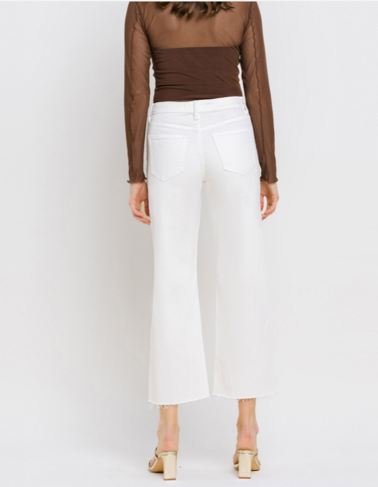 Vervet High Rise Crop Wide Leg Jeans - Olivia