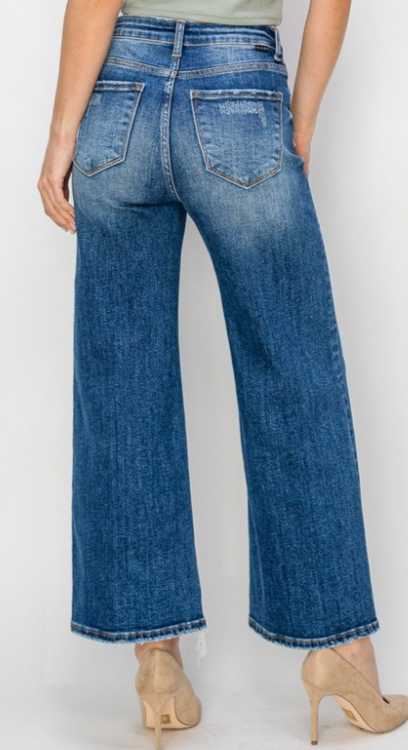 Risen High Rise Slit Ankle Flare Jeans